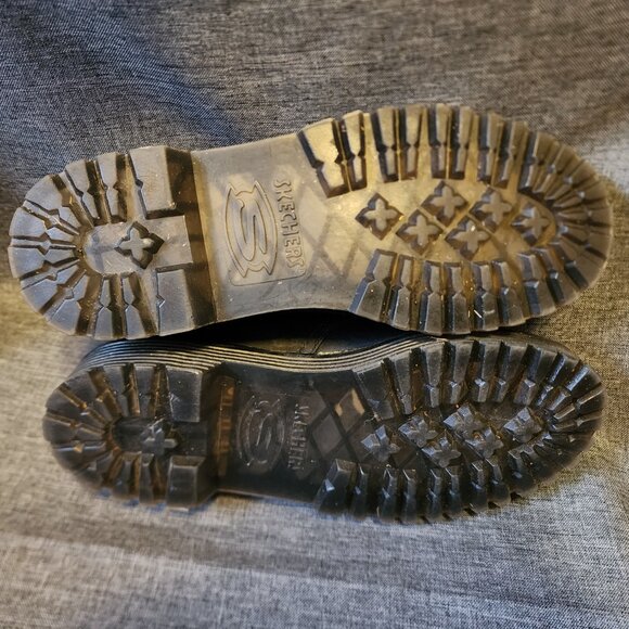 Men's Size 8.5 Skechers 7480 Feel The Comfort Black Leather Lace Up Work Shoes - Picture 6 of 8